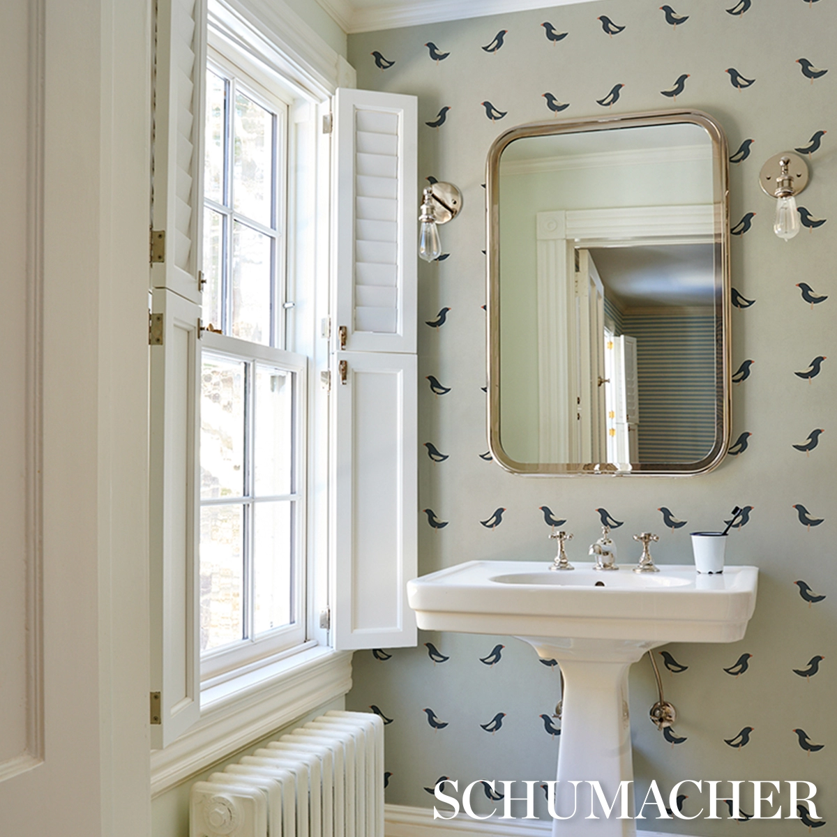 BIRDS PRINT_ BLACK ON NATURAL