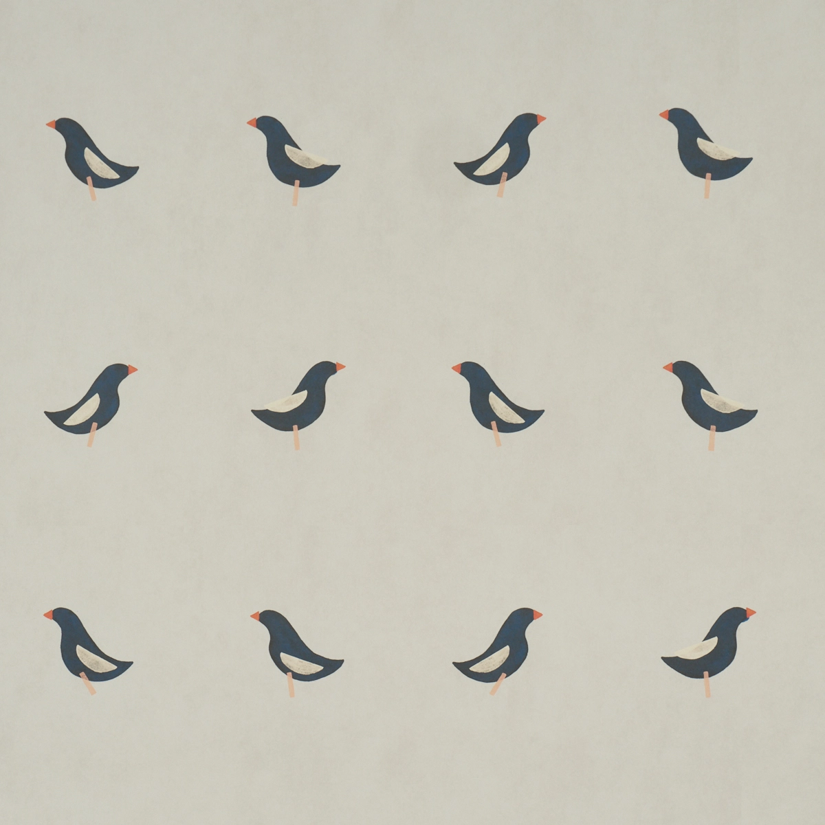 BIRDS PRINT_ BLACK ON NATURAL