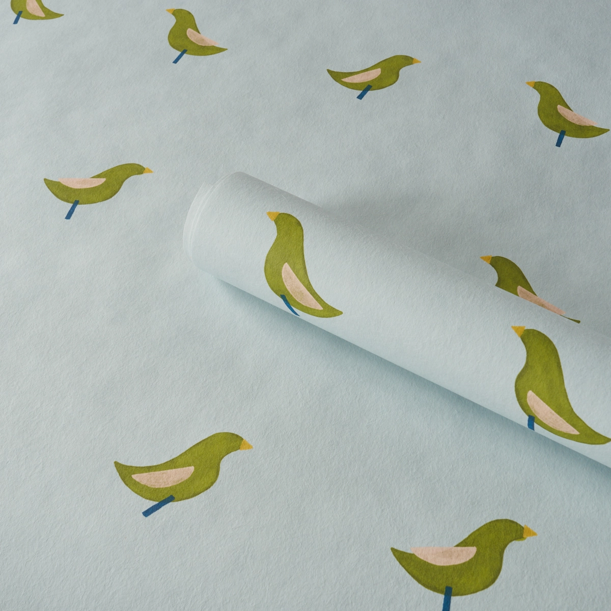 BIRDS PRINT_ GREEN ON SKY