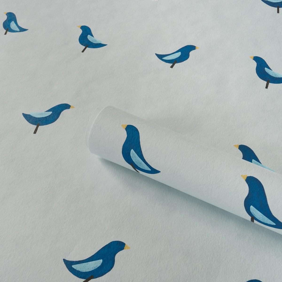 BIRDS PRINT_ NAVY ON SKY