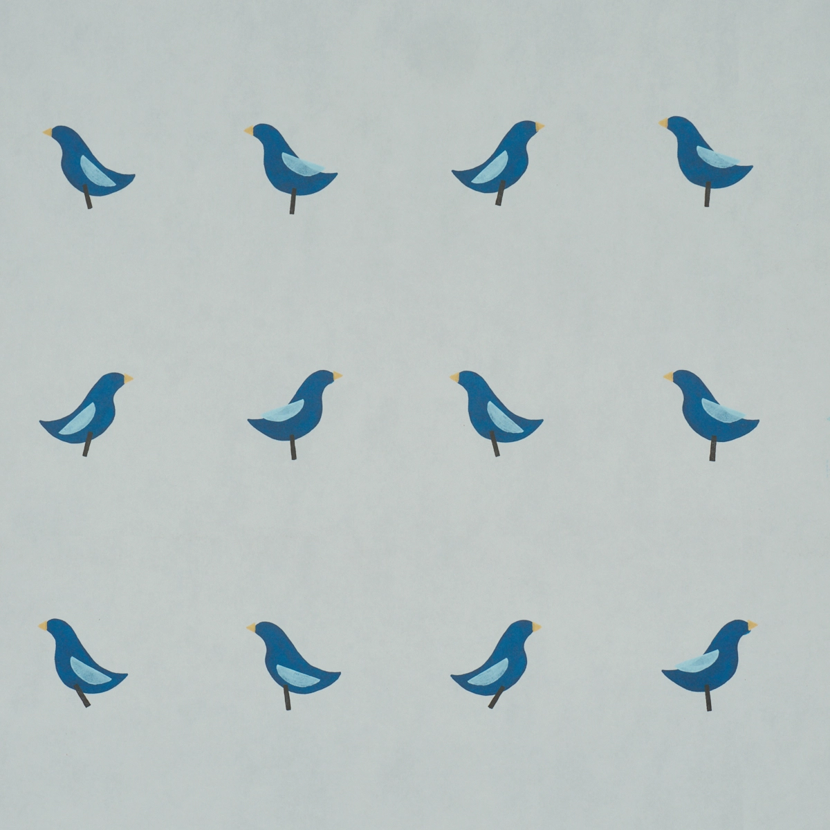 BIRDS PRINT_ NAVY ON SKY