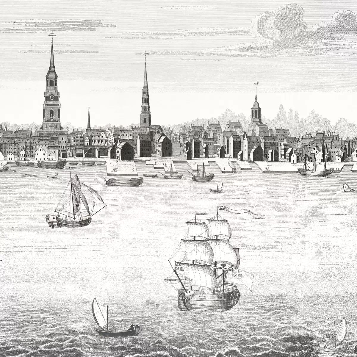 Philadelphia Harbor 3 Panel Set_ BLACK