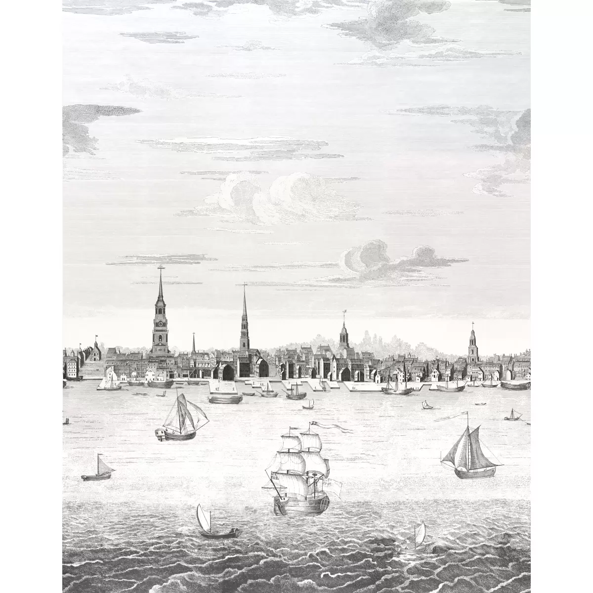 Philadelphia Harbor 3 Panel Set_ BLACK