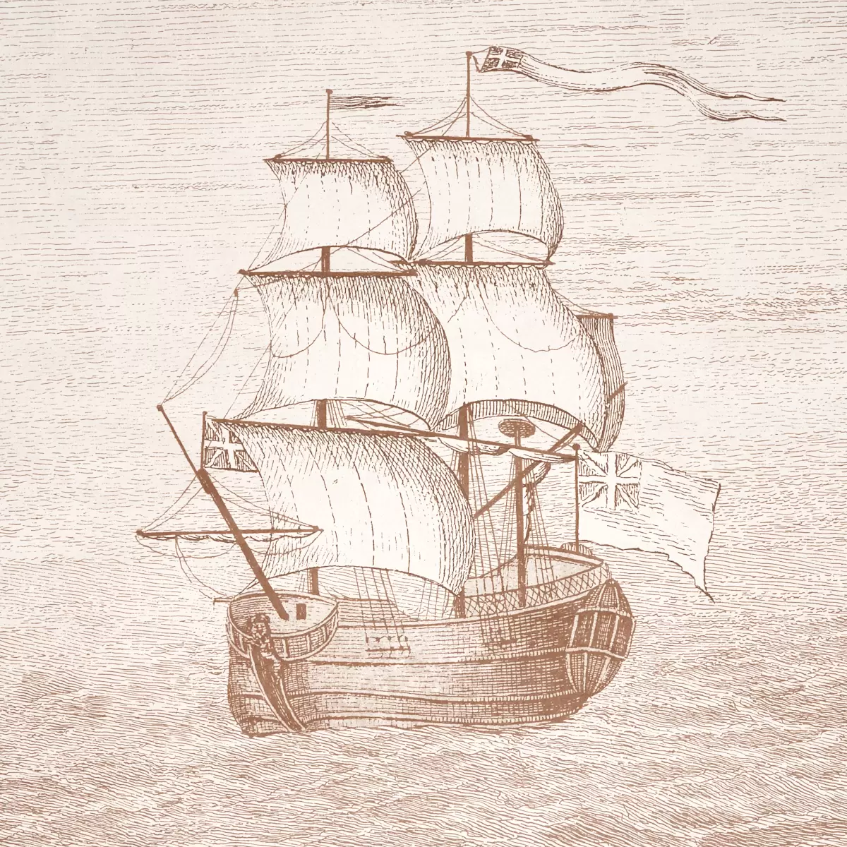 Philadelphia Harbor 3 Panel Set_ SEPIA