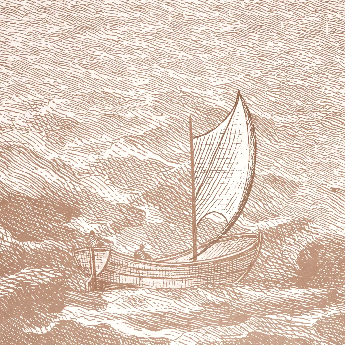 Philadelphia Harbor 3 Panel Set_ SEPIA