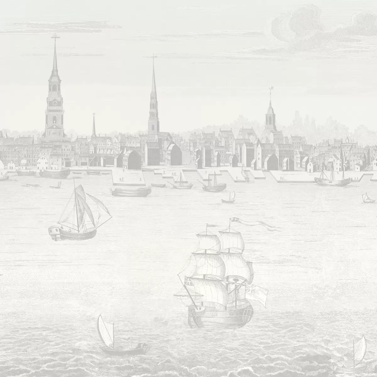 Philadelphia Harbor 3 Panel Set_ GREY