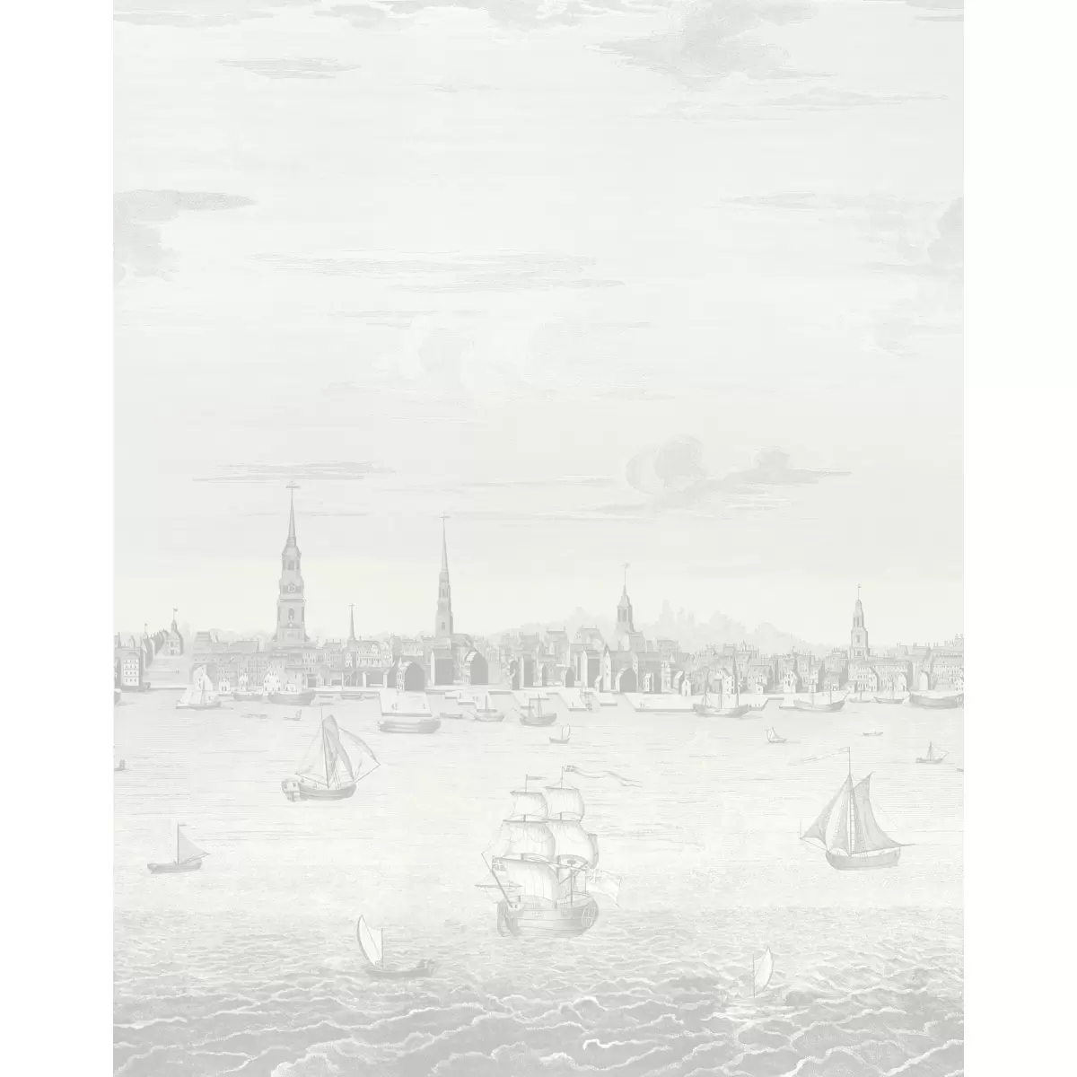 Philadelphia Harbor 3 Panel Set_ GREY