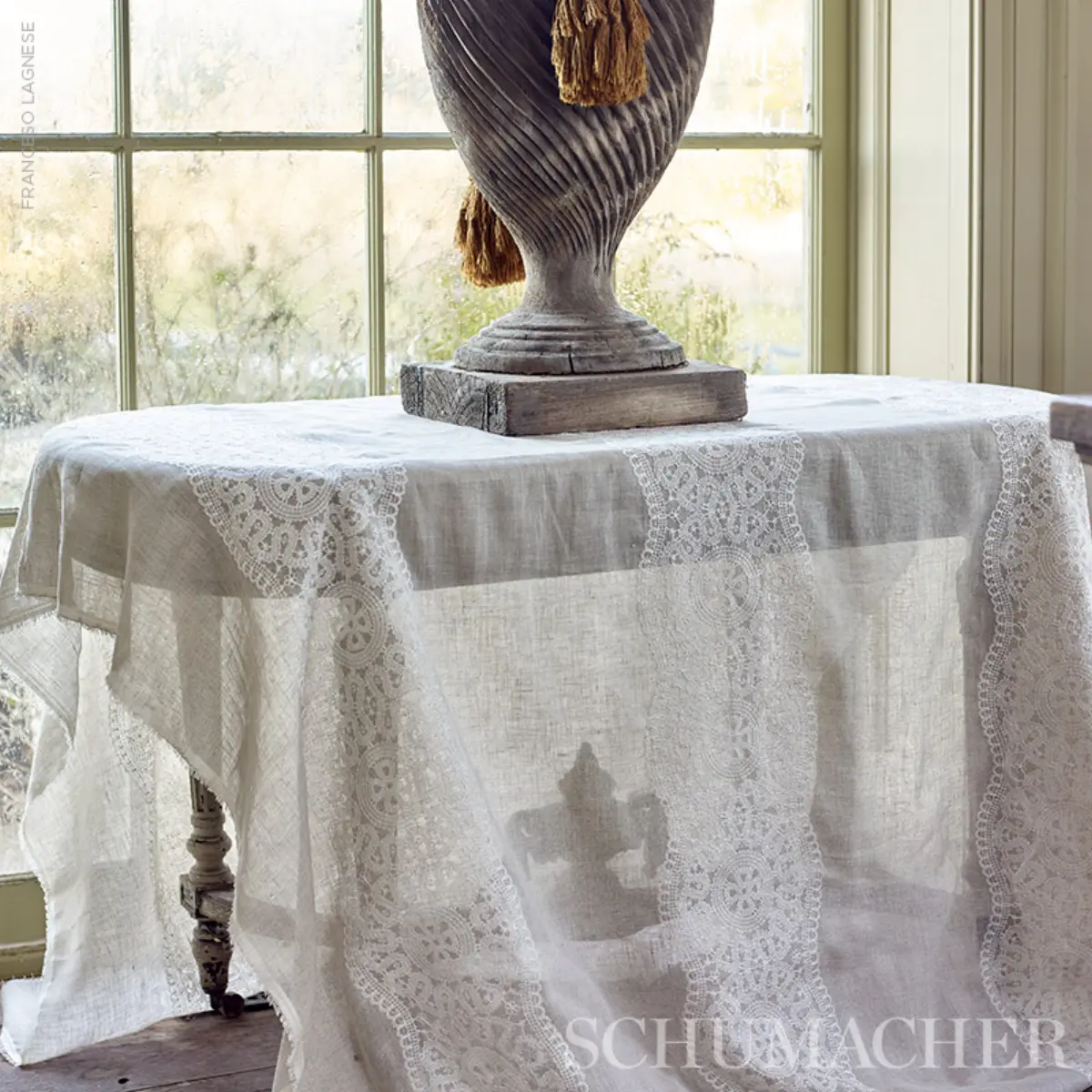 ALECON EMBROIDERED SHEER_ NATURAL