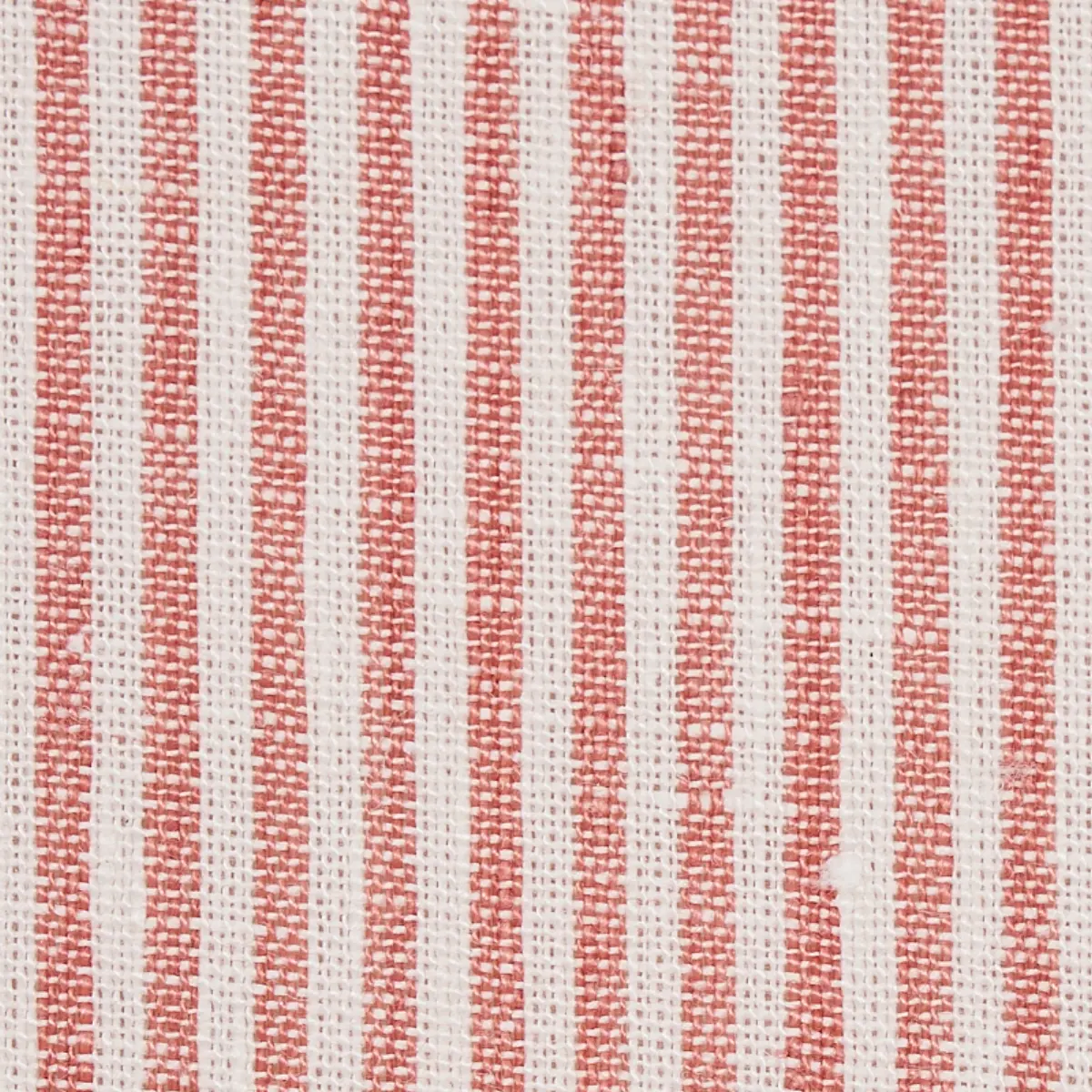 WESLEY LINEN TICKING STRIPE_ CORAL