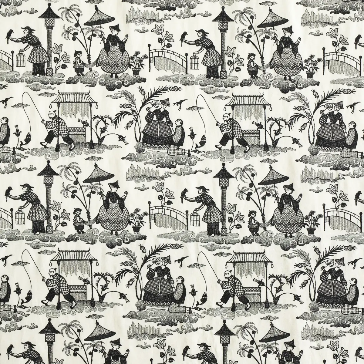 Bassano Embroidered Toile_ BLACK