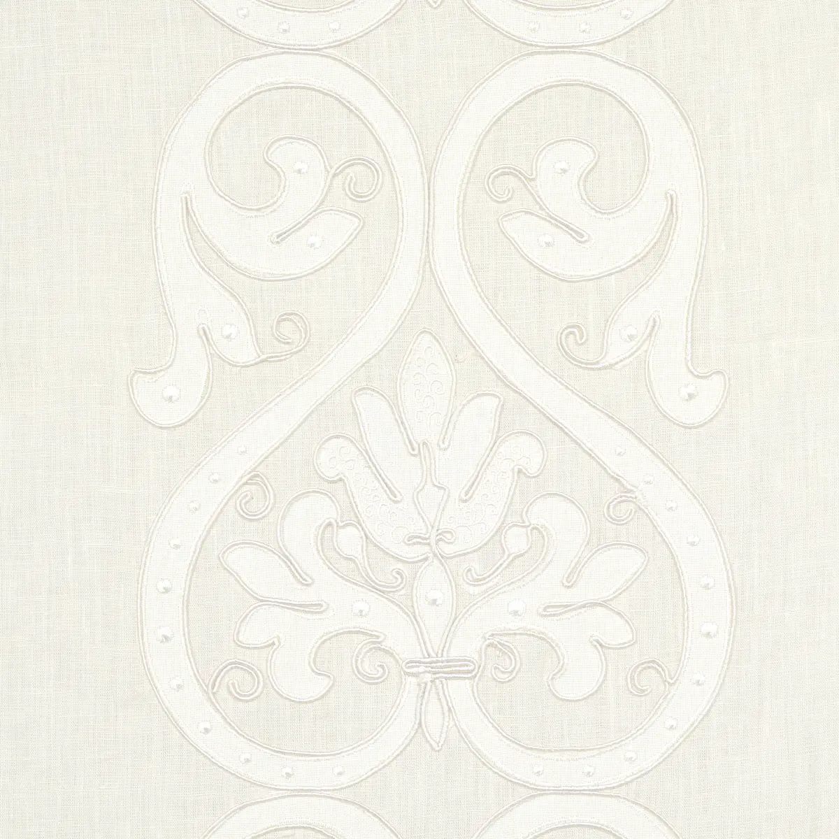 MEDICI EMBROIDERED SHEER_ BLANC