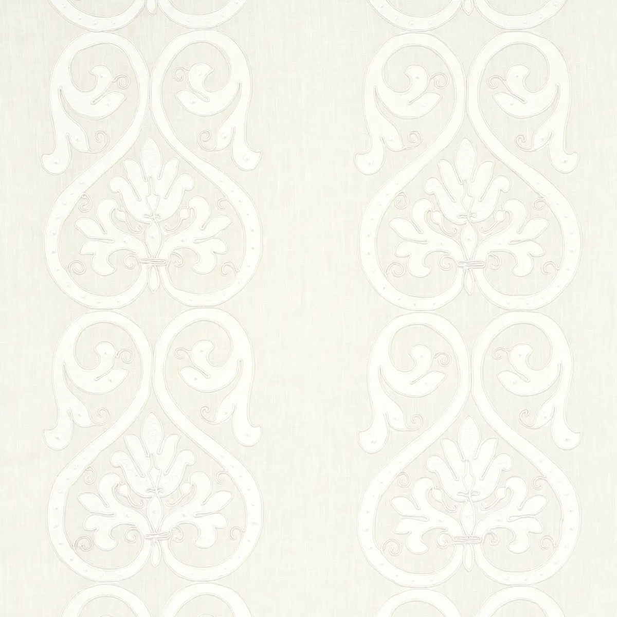 MEDICI EMBROIDERED SHEER_ BLANC
