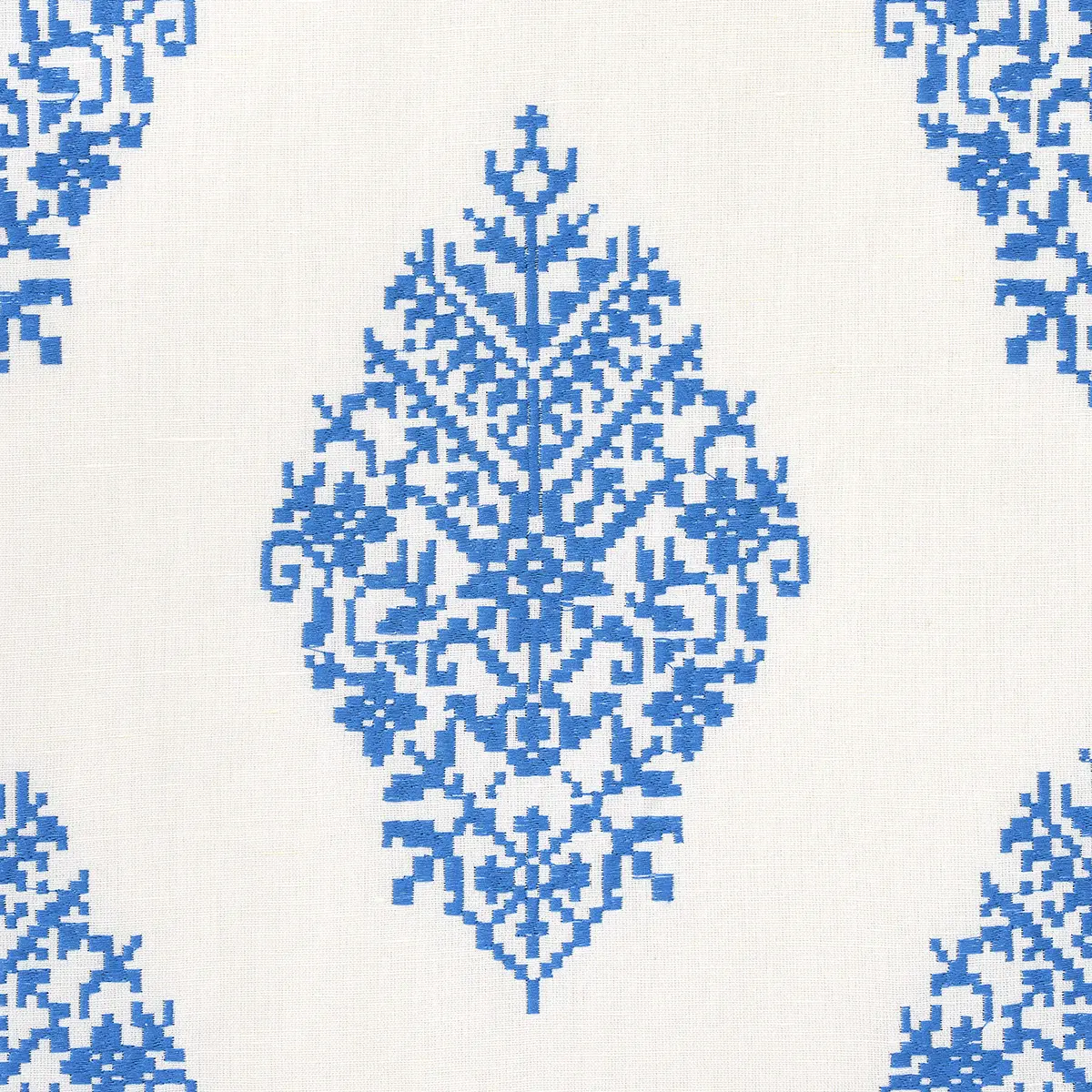 ZINDA EMBROIDERY_ BLUE ON IVORY