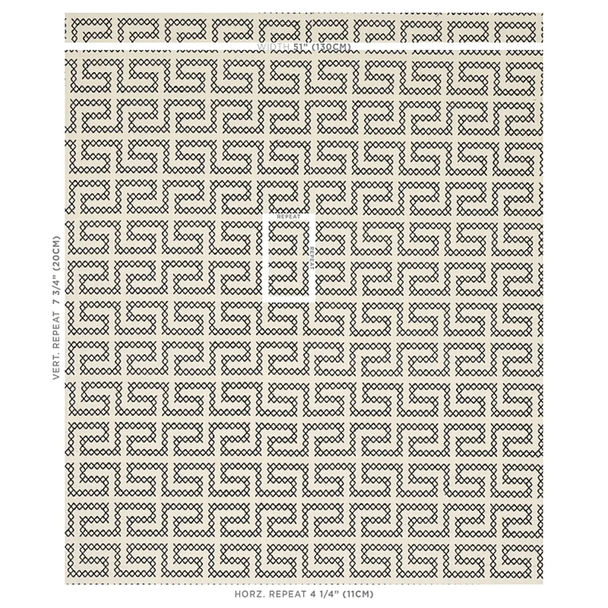 A MAZE EMBROIDERY_ BLACK ON IVORY