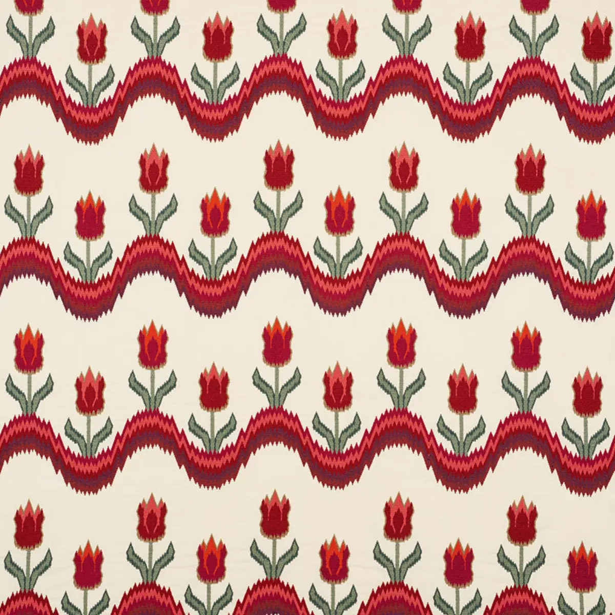 TULIP FLAMESTITCH EMBROIDERY_ VERMILION