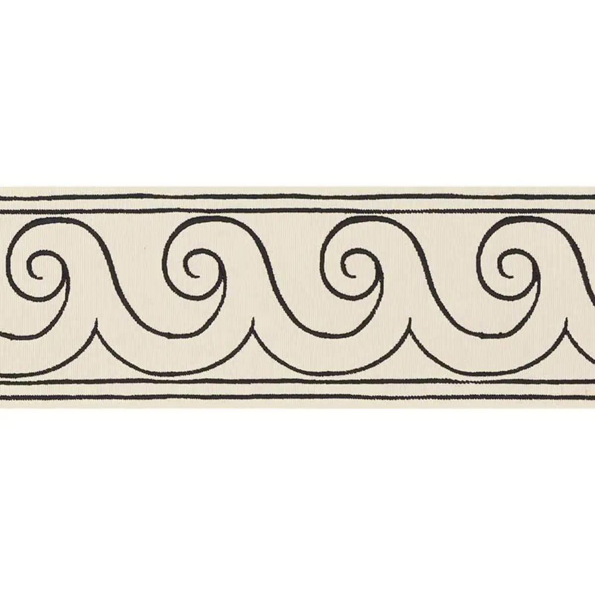GREEK WAVES TRIM_ BLACK ON IVORY