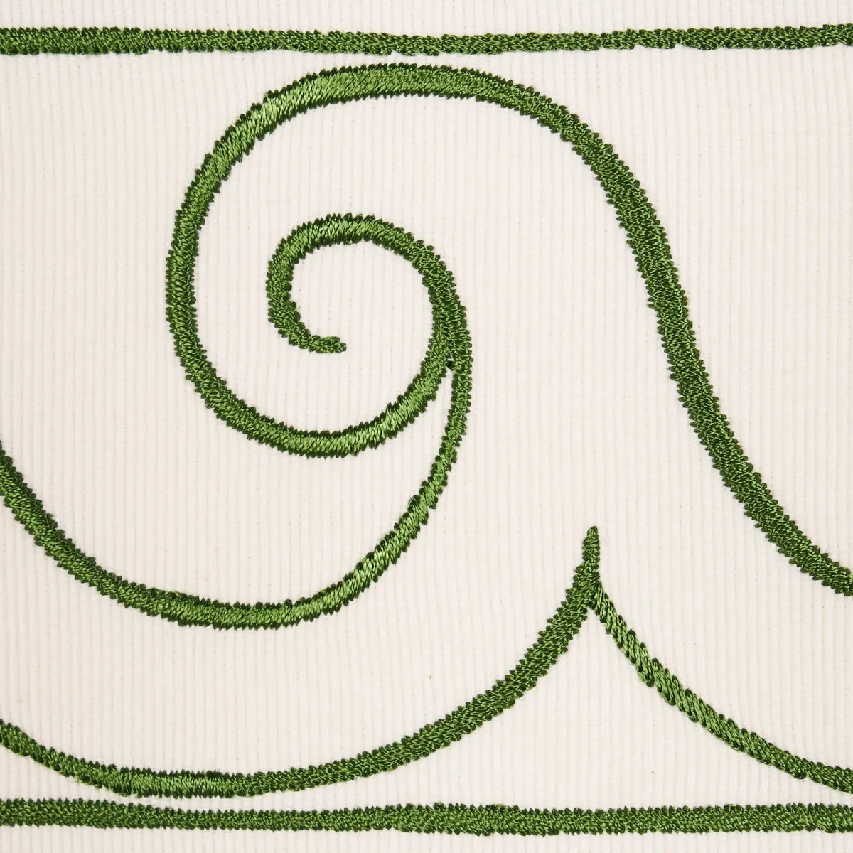 GREEK WAVES TRIM_ GREEN ON IVORY