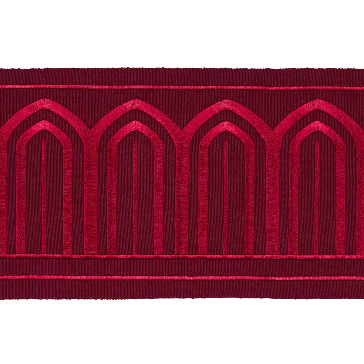 ARCHES EMBROIDERED TAPE WIDE_ RED