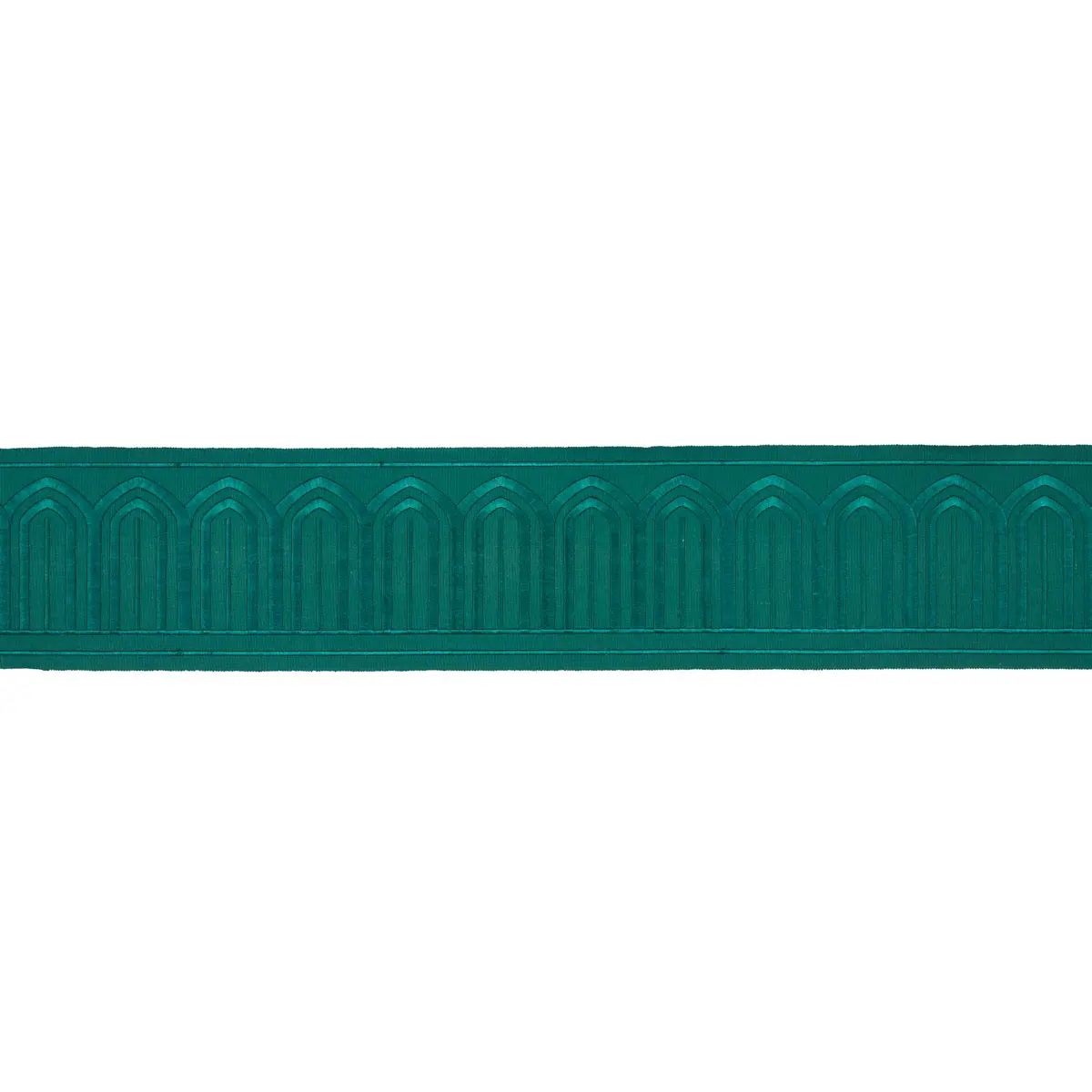 ARCHES EMBROIDERED TAPE WIDE_ EMERALD