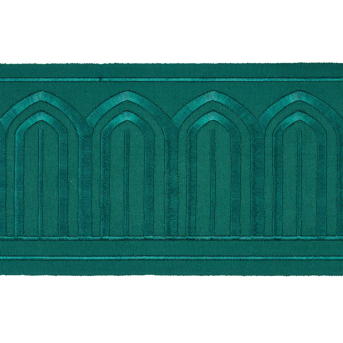 ARCHES EMBROIDERED TAPE WIDE_ EMERALD
