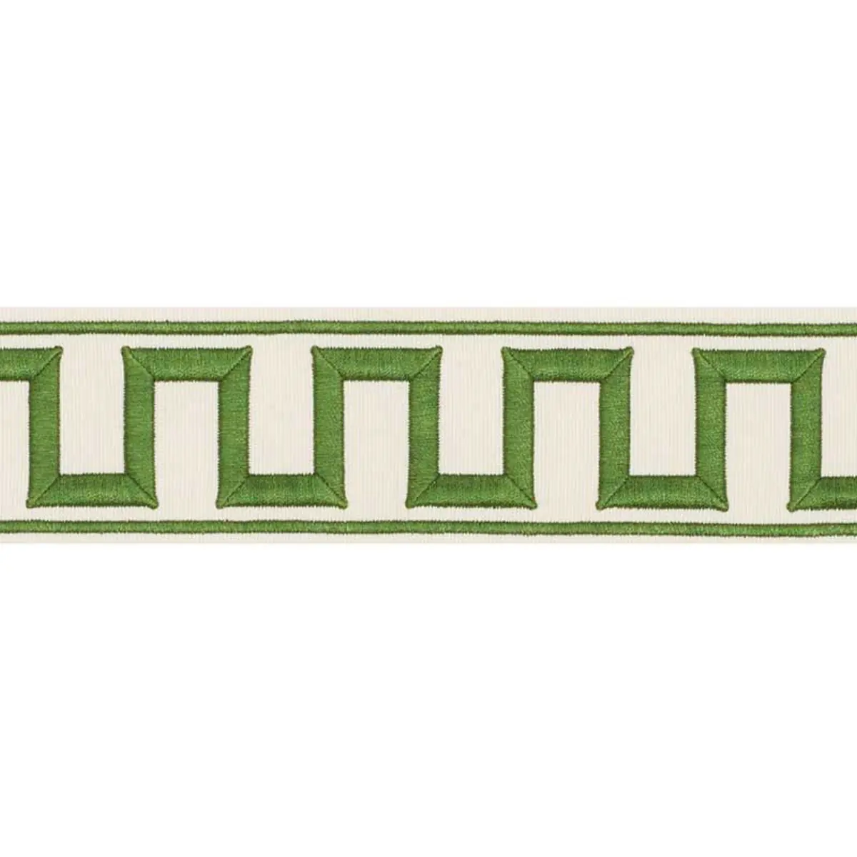 GREEK KEY EMBROIDERED TAPE_ GREEN