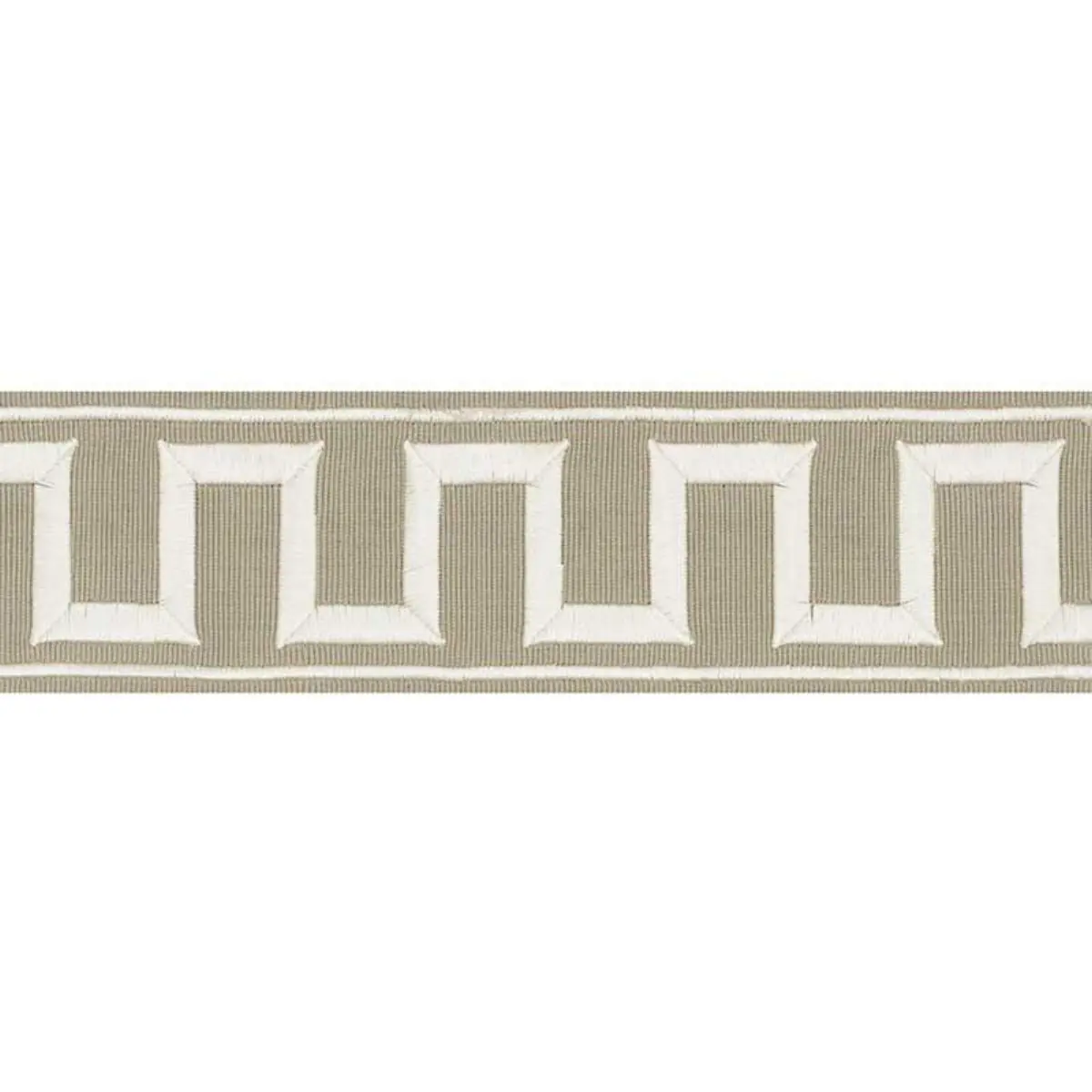 GREEK KEY EMBROIDERED TAPE_ TAUPE