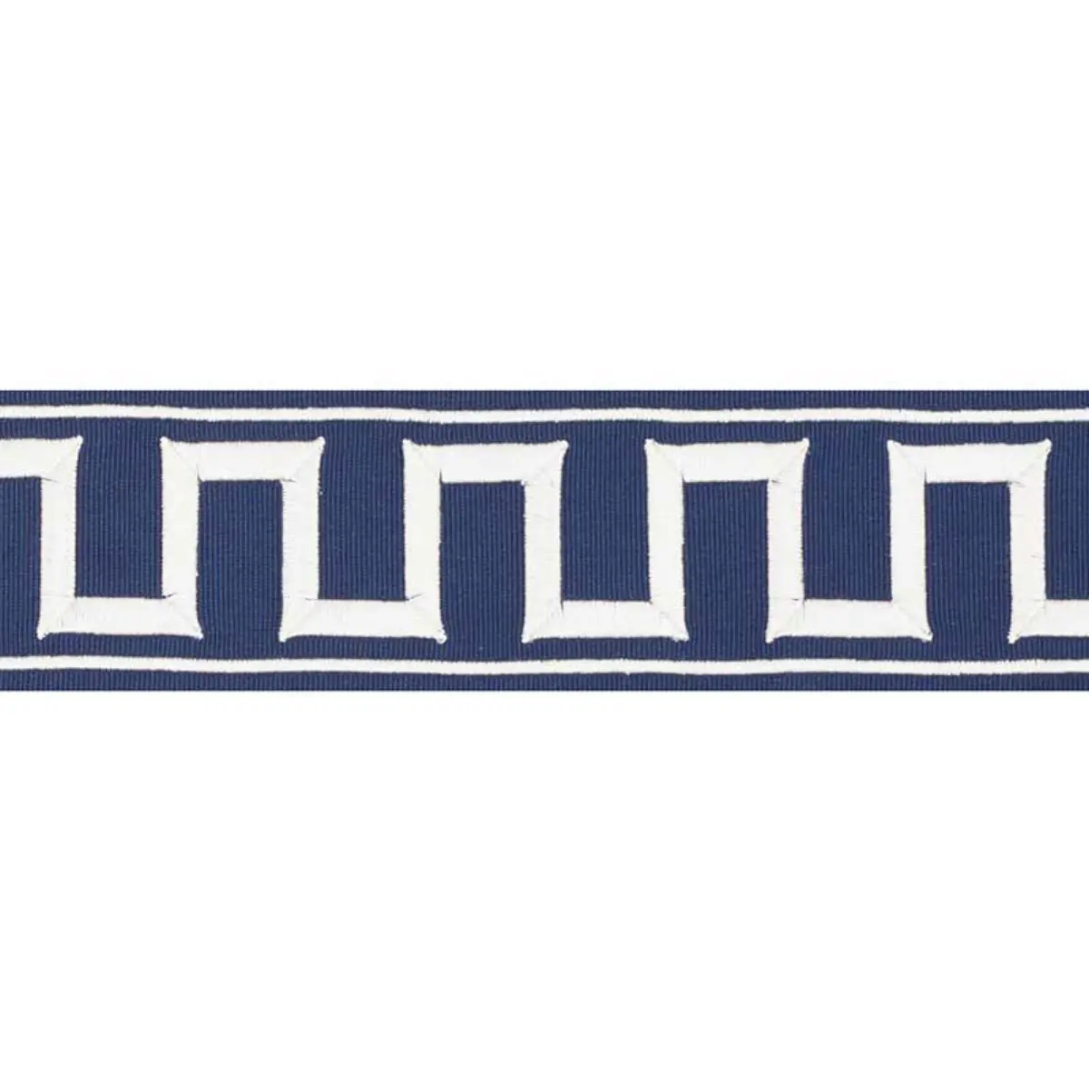 GREEK KEY EMBROIDERED TAPE_ MARINE