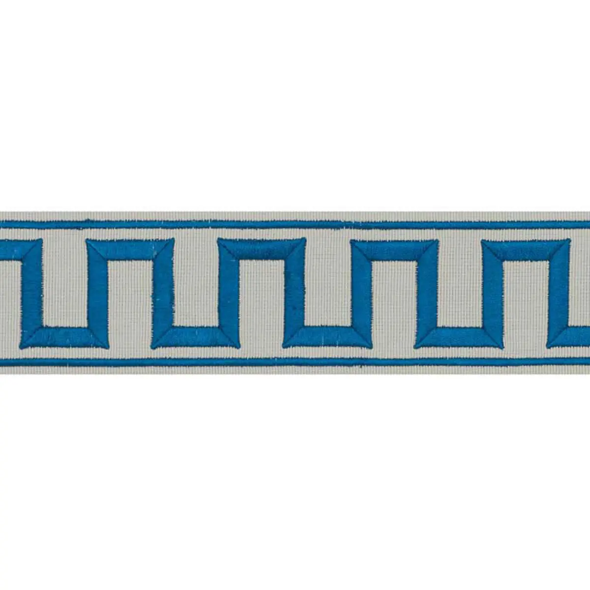 GREEK KEY EMBROIDERED TAPE_ PEACOCK & MINERAL