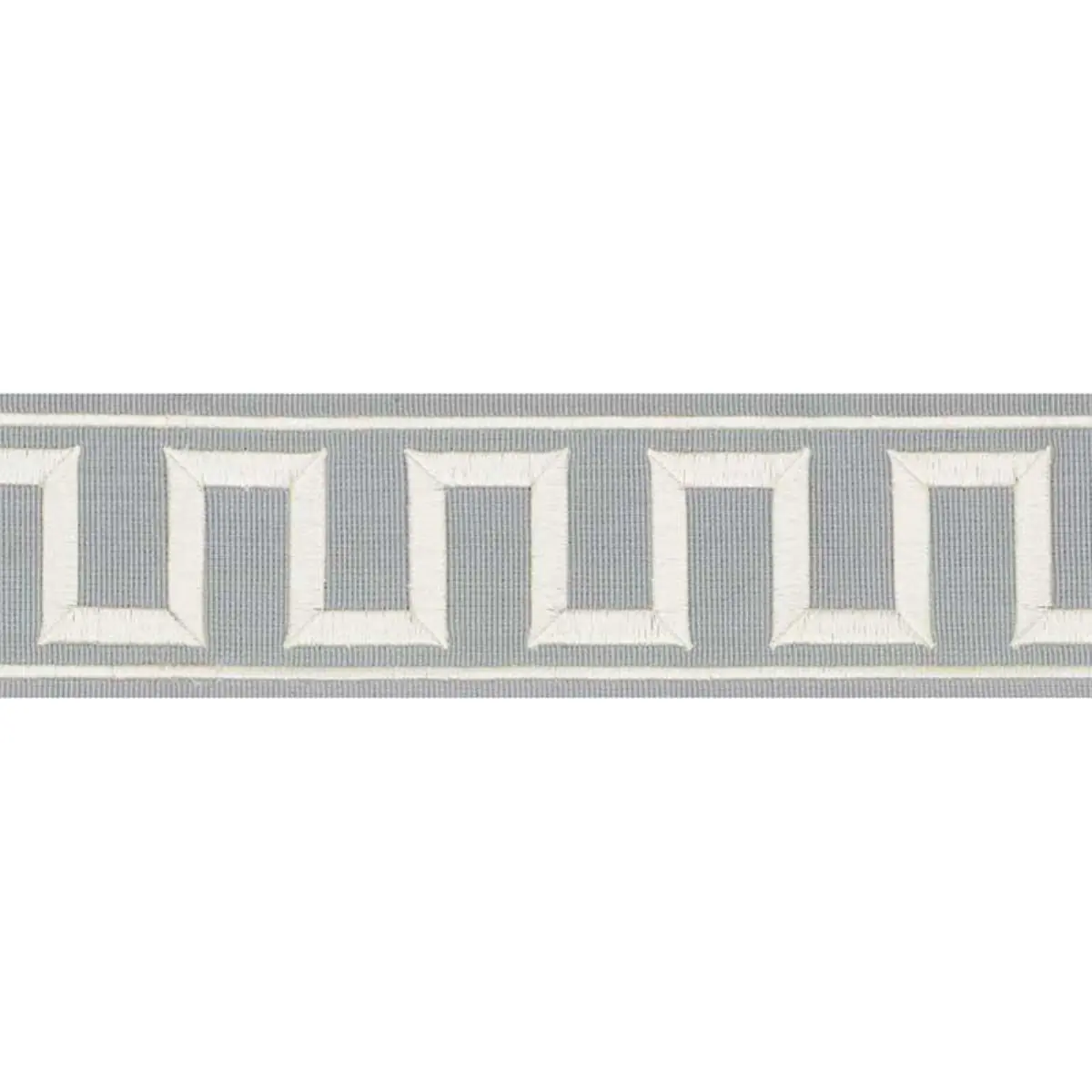 GREEK KEY EMBROIDERED TAPE_ SKY