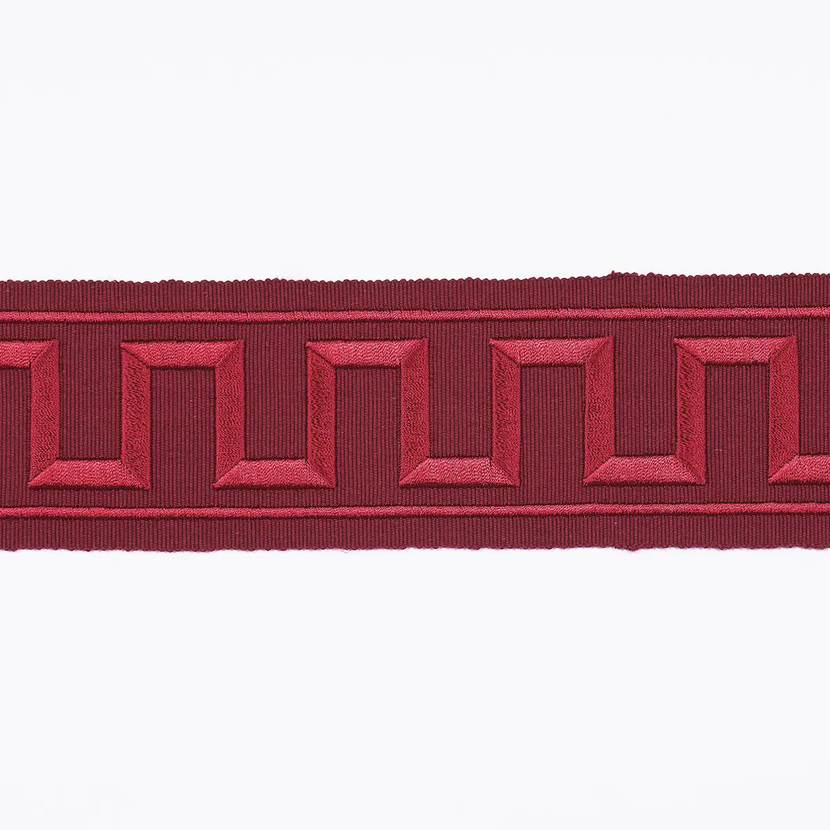 GREEK KEY EMBROIDERED TAPE_ BURGUNDY