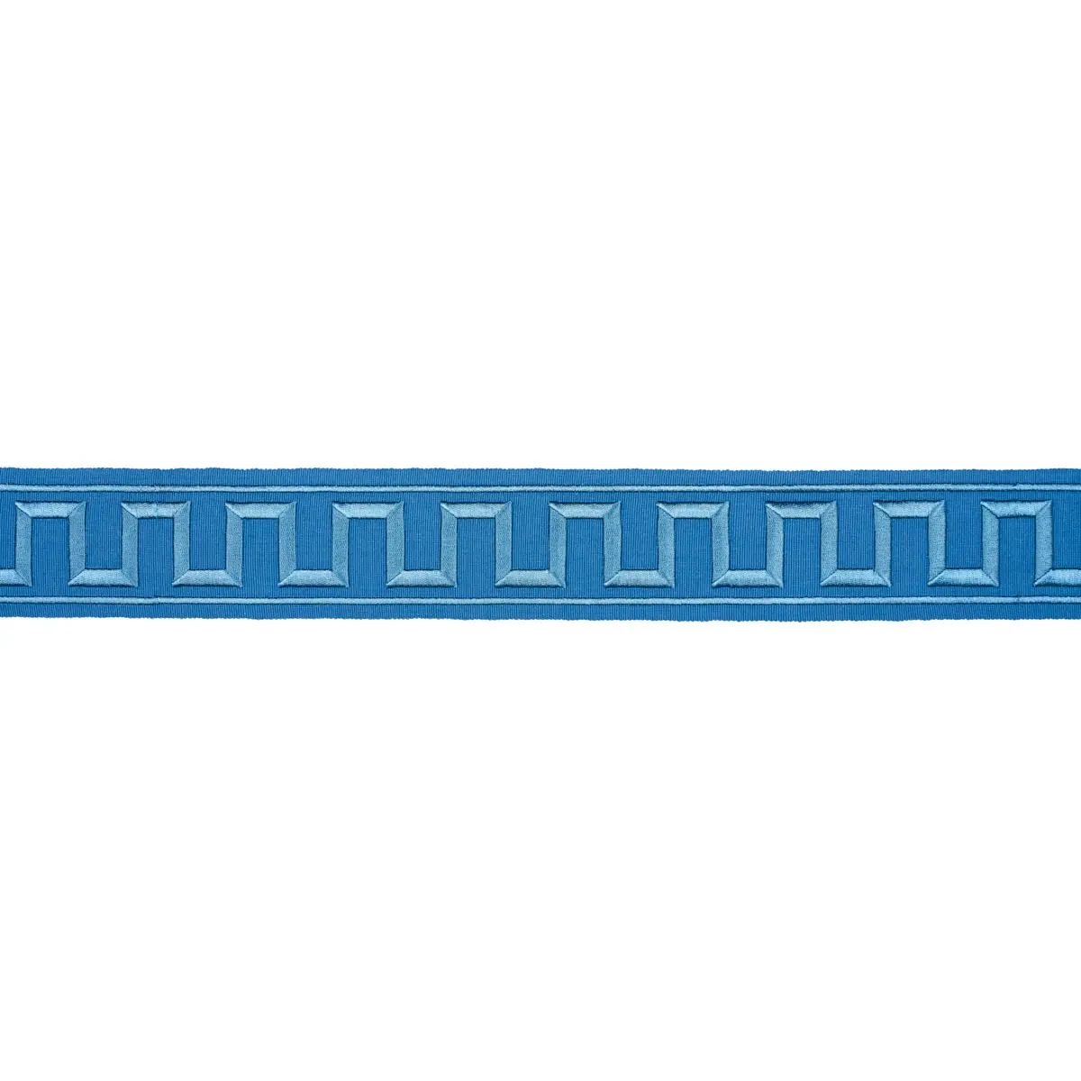 GREEK KEY EMBROIDERED TAPE_ TEAL