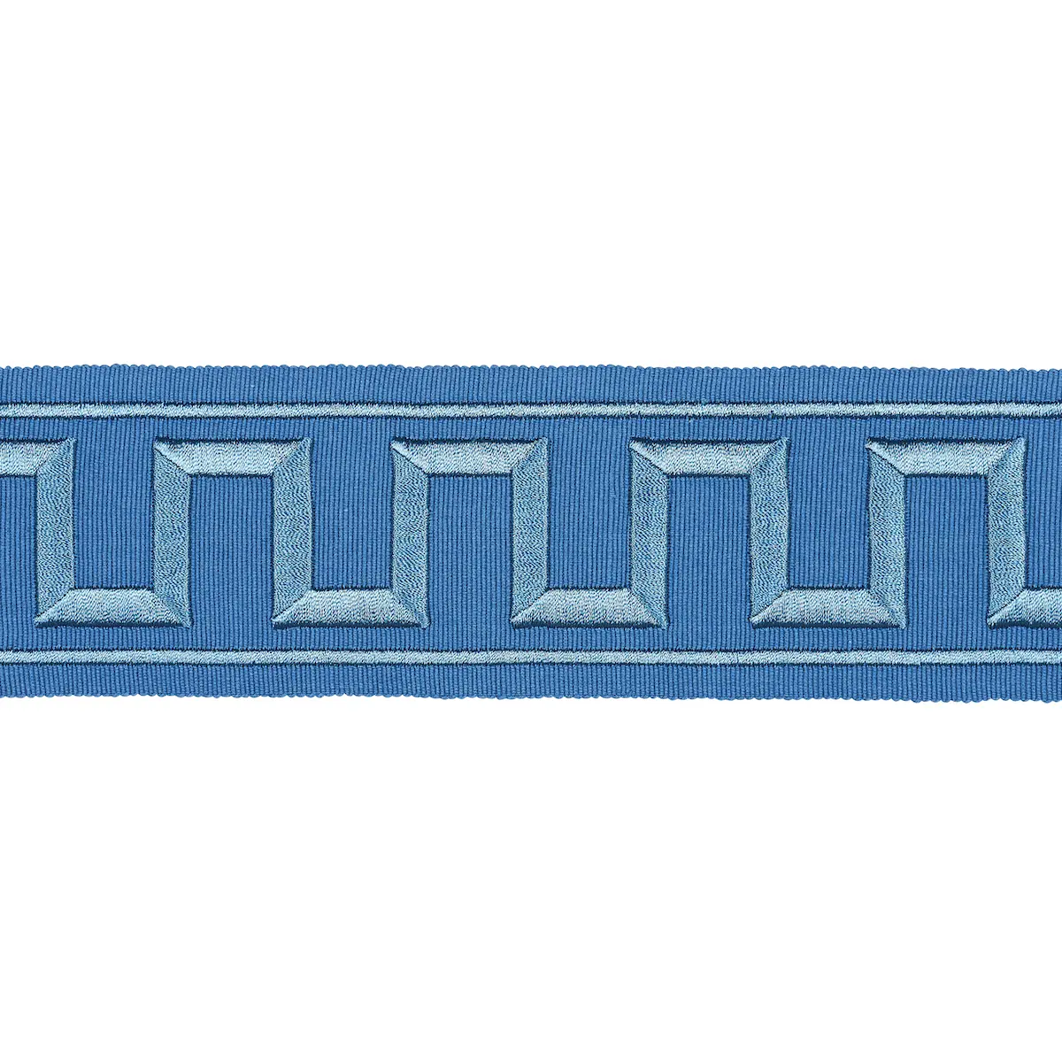 GREEK KEY EMBROIDERED TAPE_ TEAL