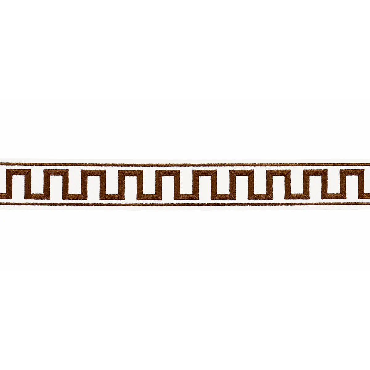 GREEK KEY EMBROIDERED TAPE_ BROWN