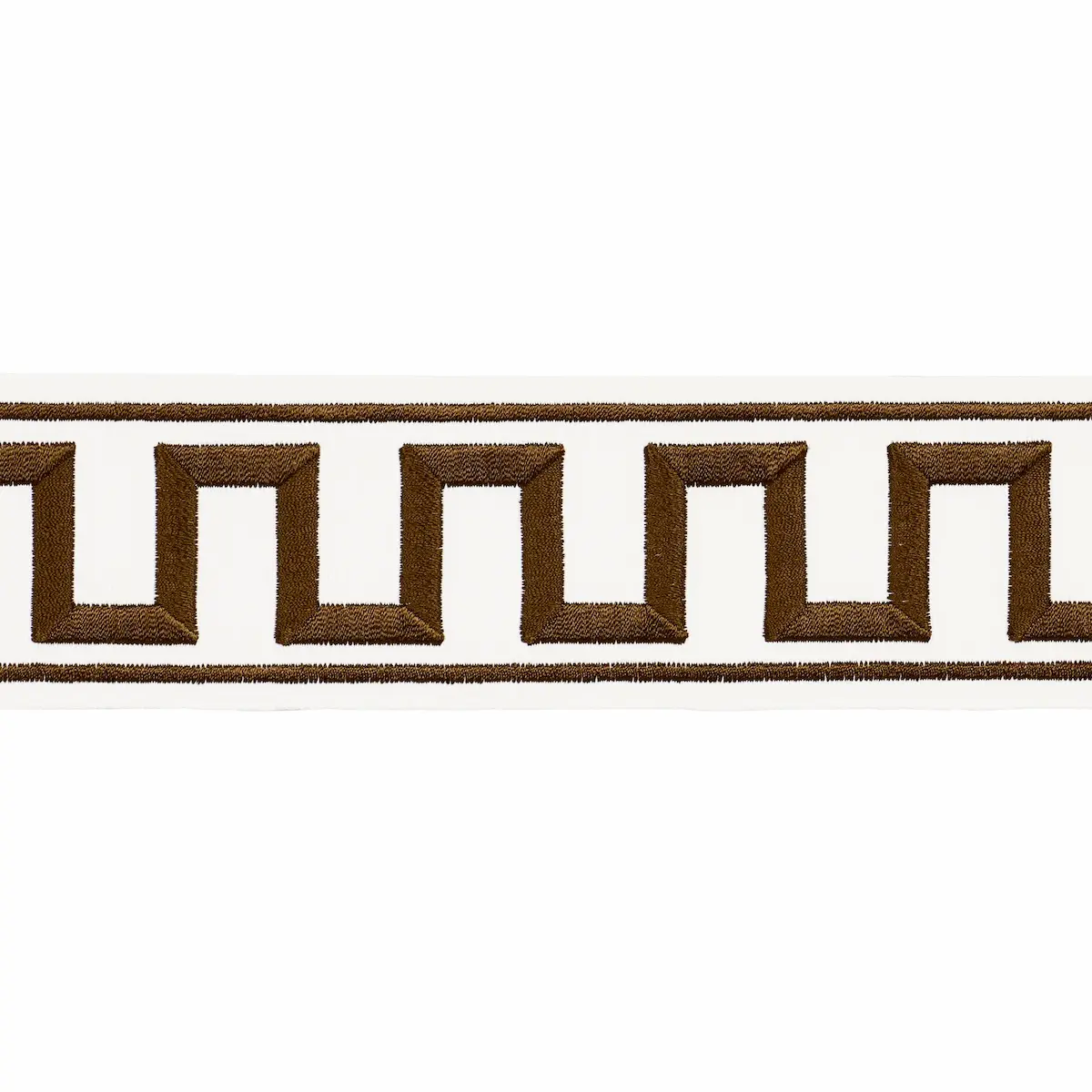 GREEK KEY EMBROIDERED TAPE_ BROWN