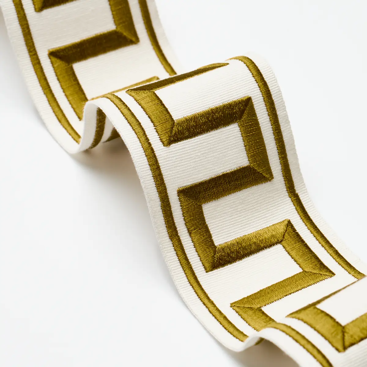 GREEK KEY EMBROIDERED TAPE_ GOLD