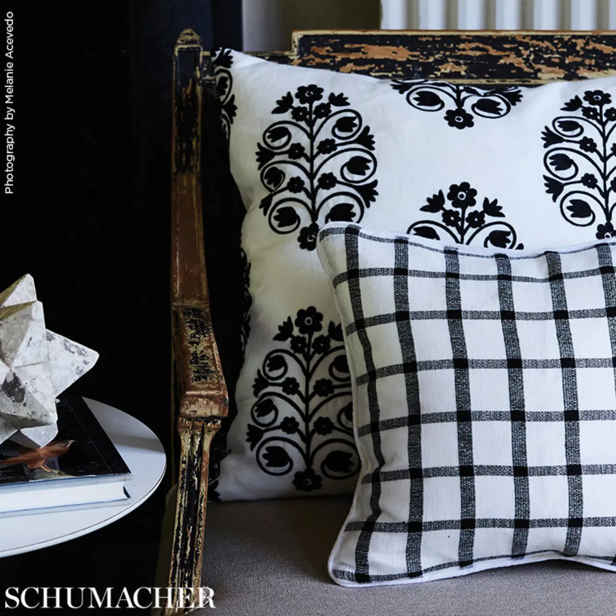PAULINE CHECK CASEMENT_ BLACKWORK
