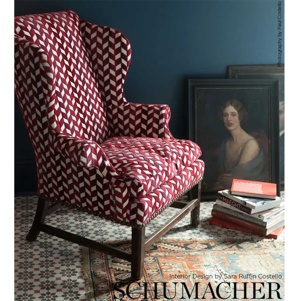 CHEVRON STRIÉ VELVET_ GARNET