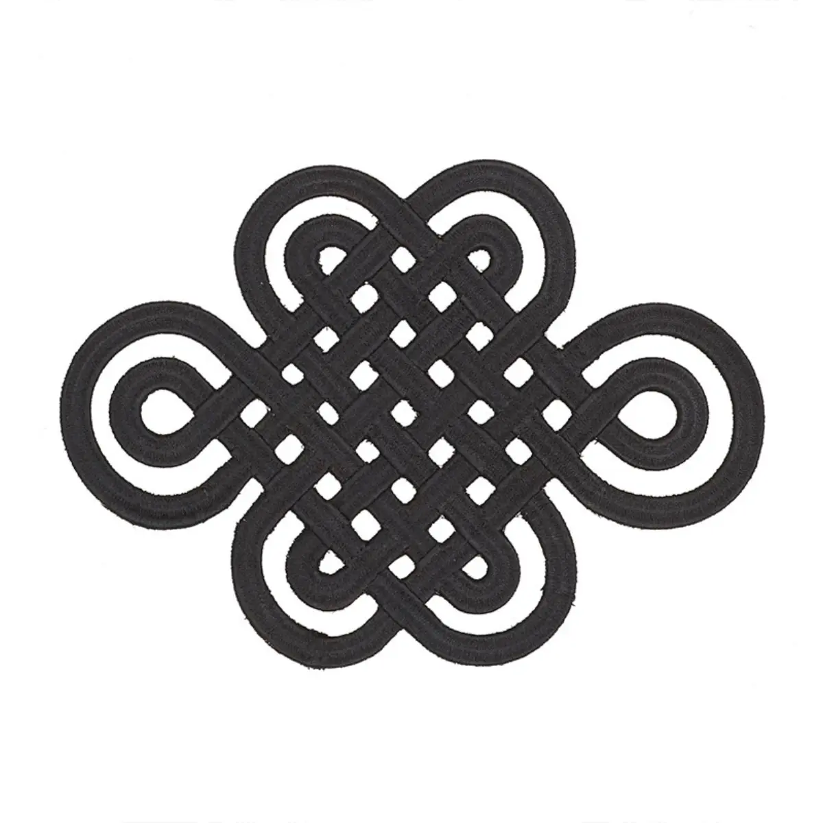 GOOD LUCK KNOT APPLIQUÉ_ BLACK
