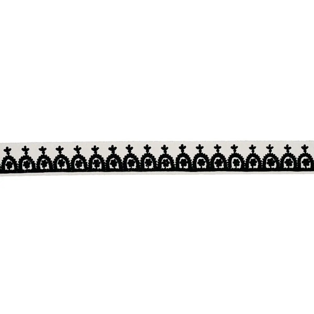 Noelia Embroidered Tape_ BLACK ON IVORY
