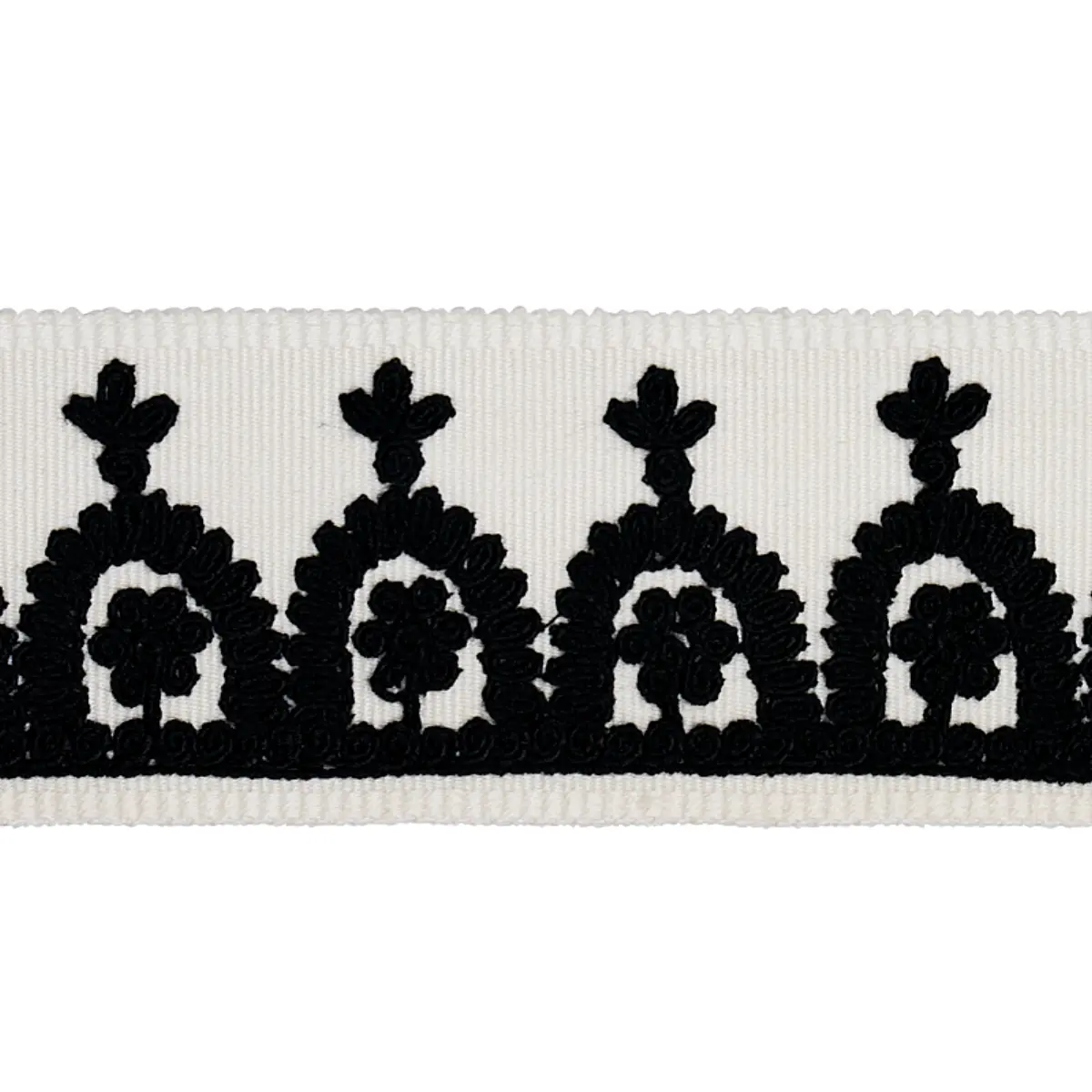 Noelia Embroidered Tape_ BLACK ON IVORY