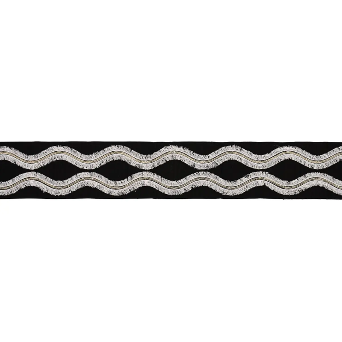 OGEE EMBROIDERED TAPE_ BLACK