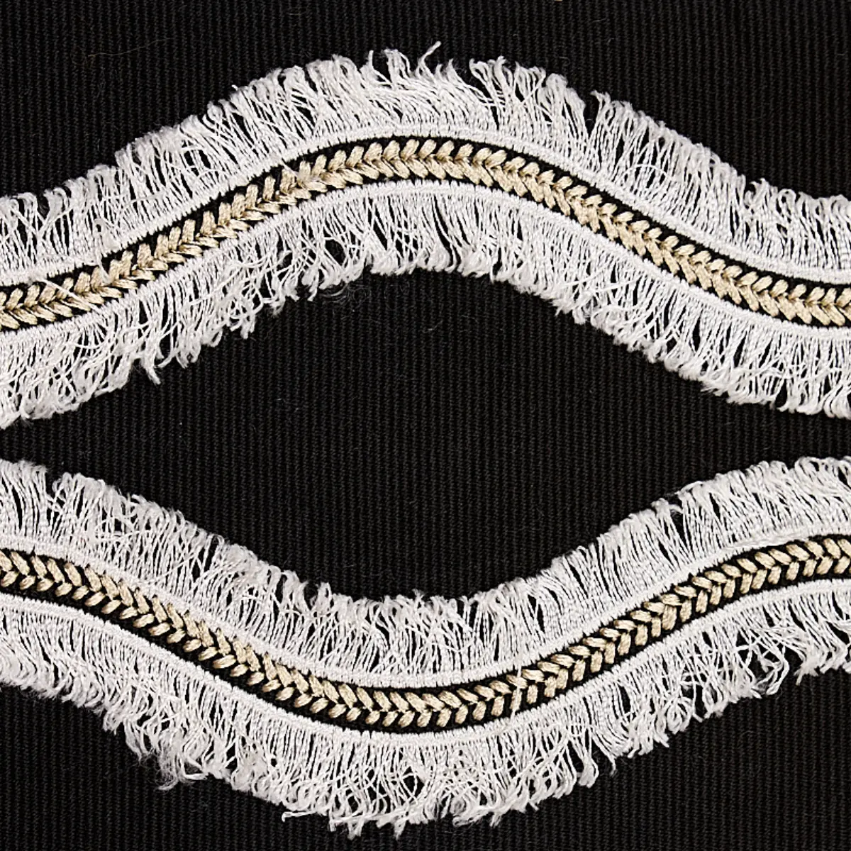 OGEE EMBROIDERED TAPE_ BLACK