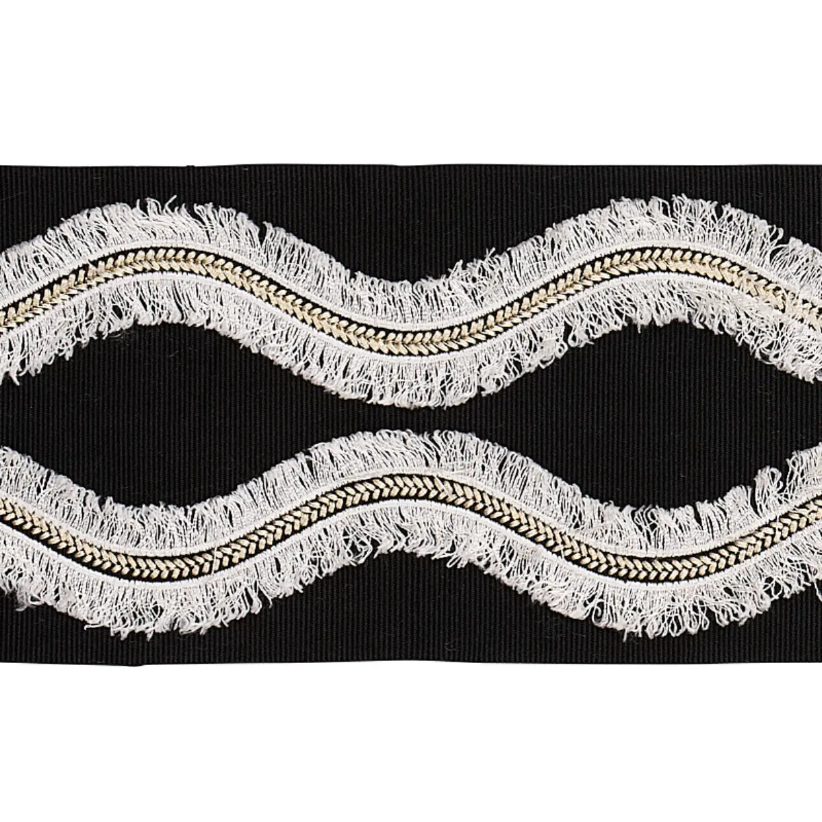 OGEE EMBROIDERED TAPE_ BLACK