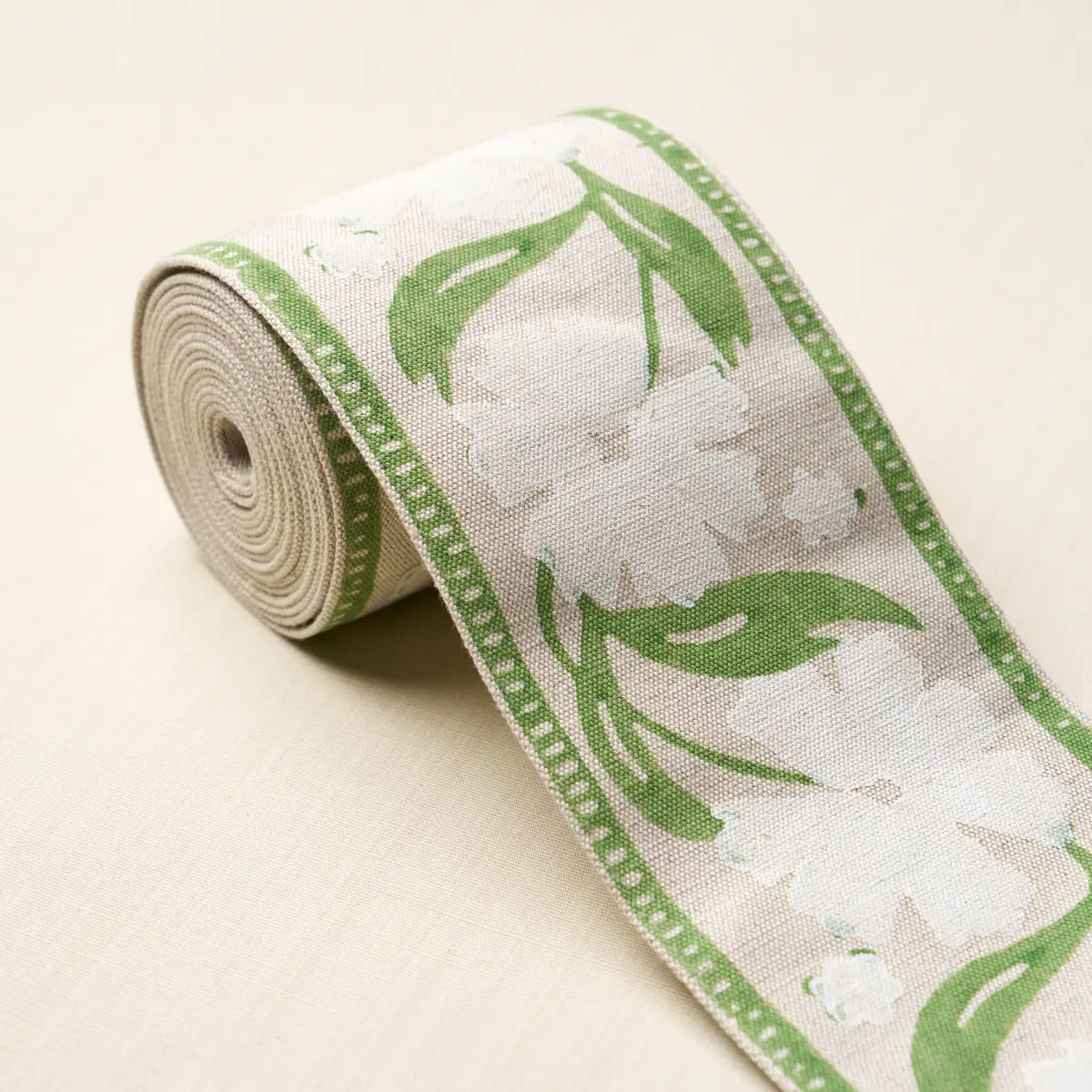 ADRA HAND BLOCKED TAPE_ IVORY & LEAF