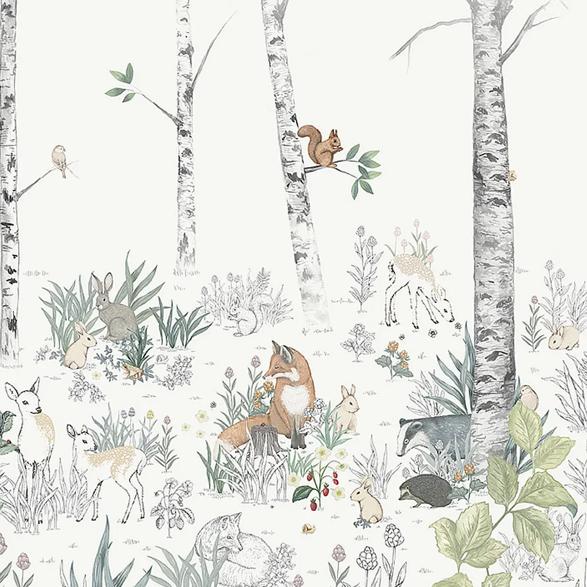 MAGIC FOREST MURAL_ IVORY