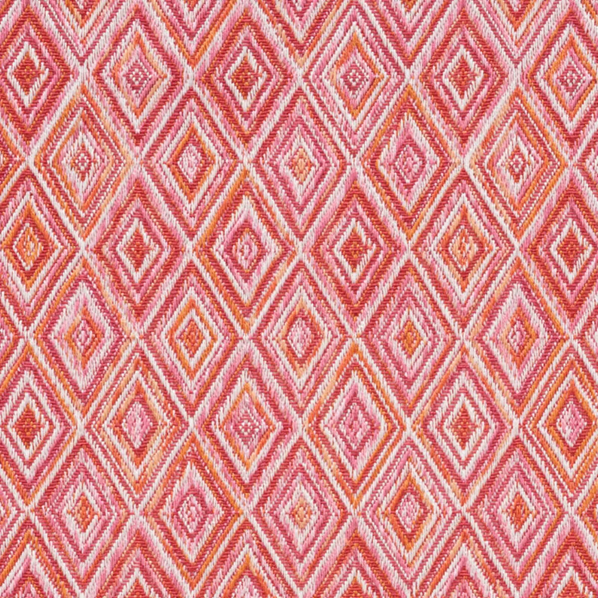 DIAMOND STRIE INDOOR/OUTDOOR_ PINK & ORANGE