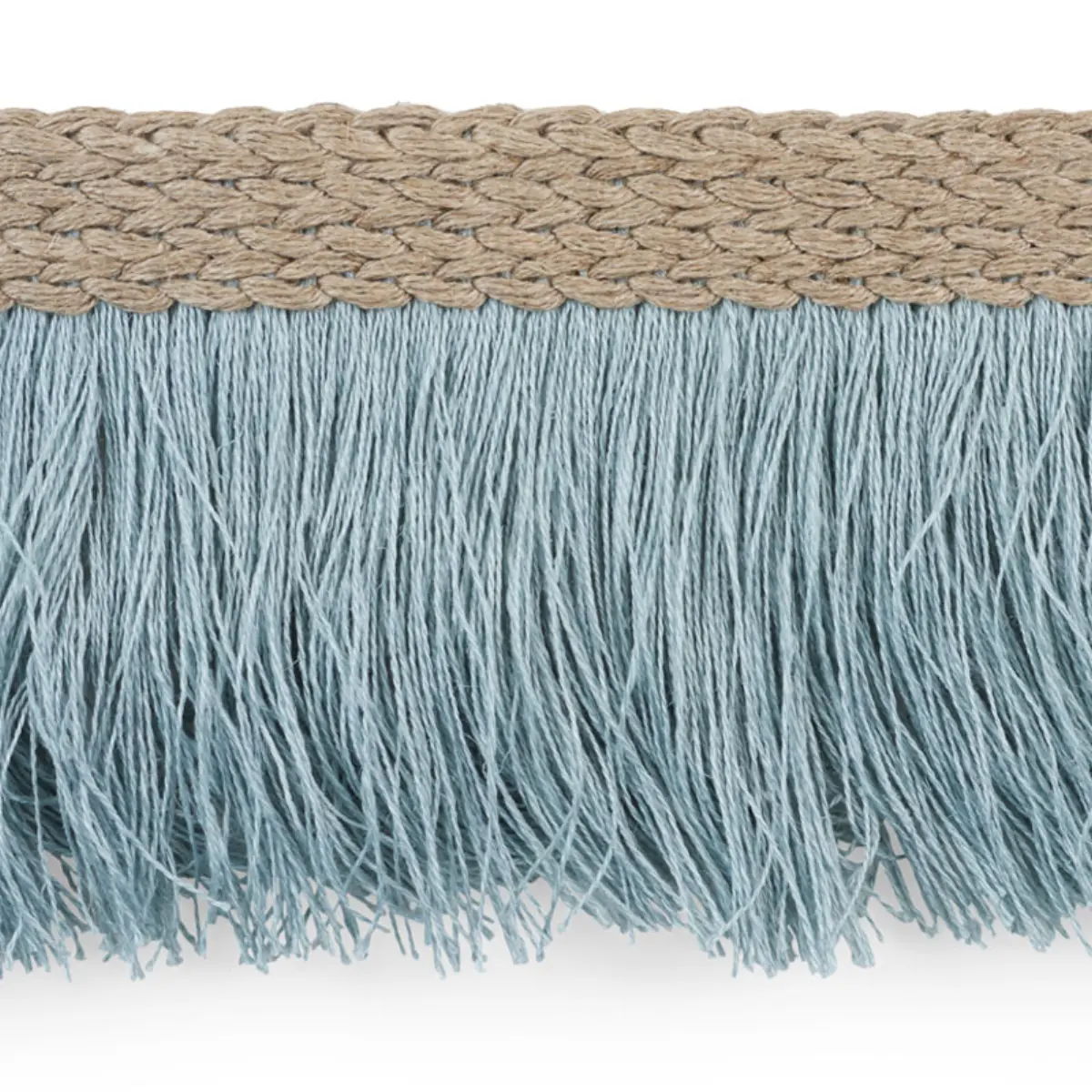 BRAIDED LINEN FRINGE_ SKY