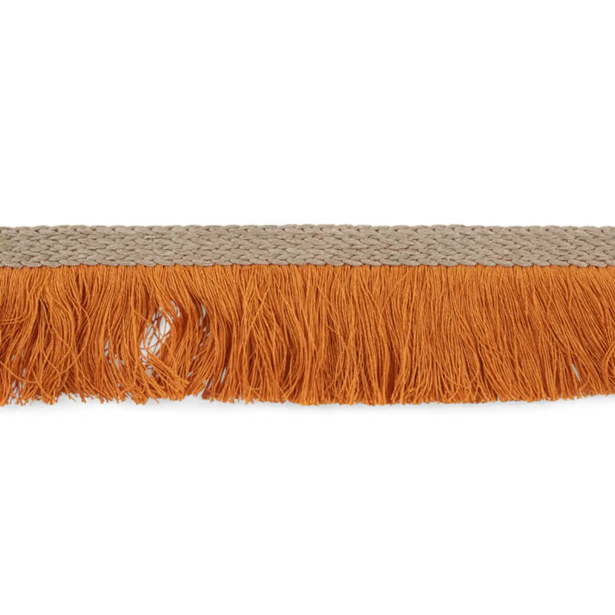 BRAIDED LINEN FRINGE_ ORANGE