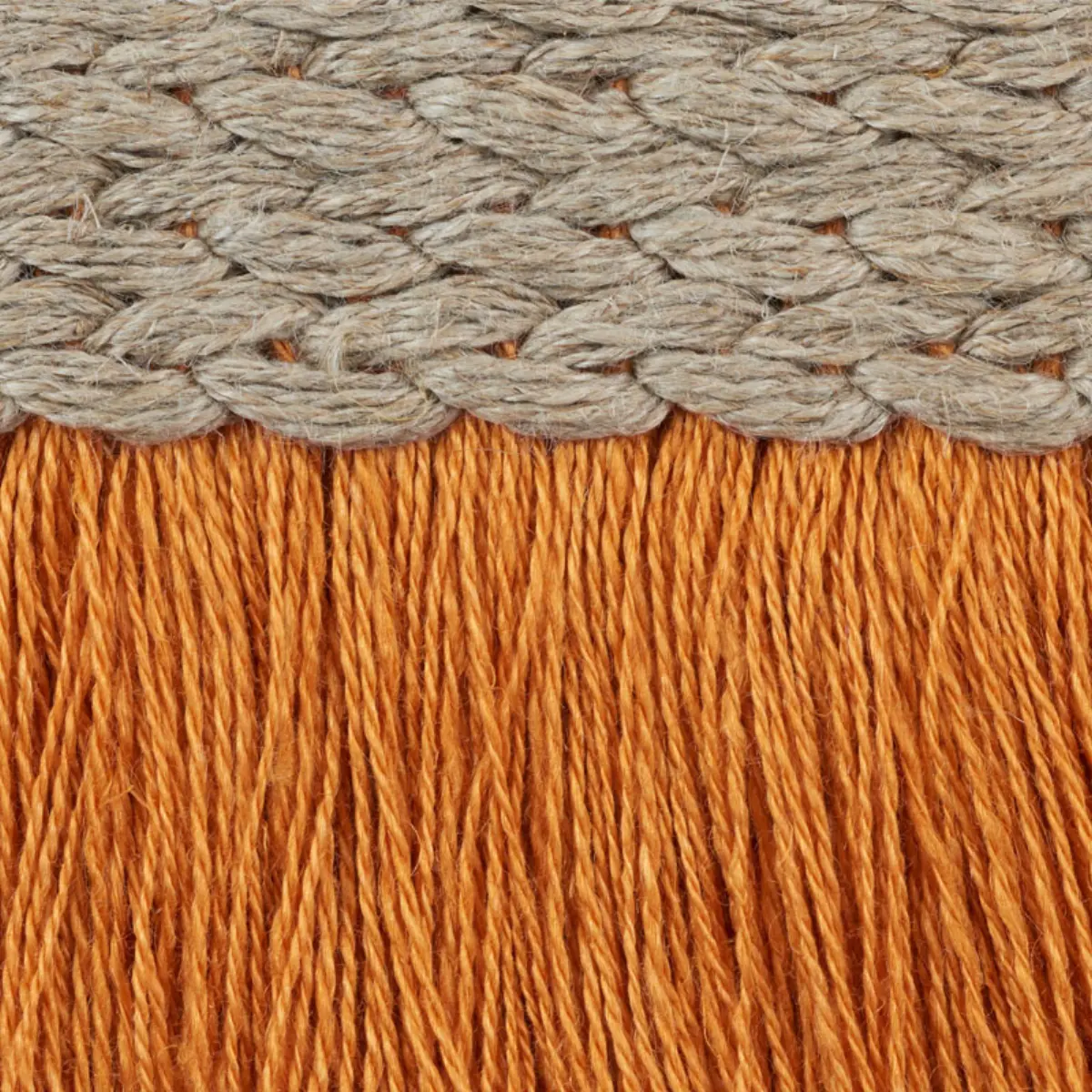 BRAIDED LINEN FRINGE_ ORANGE