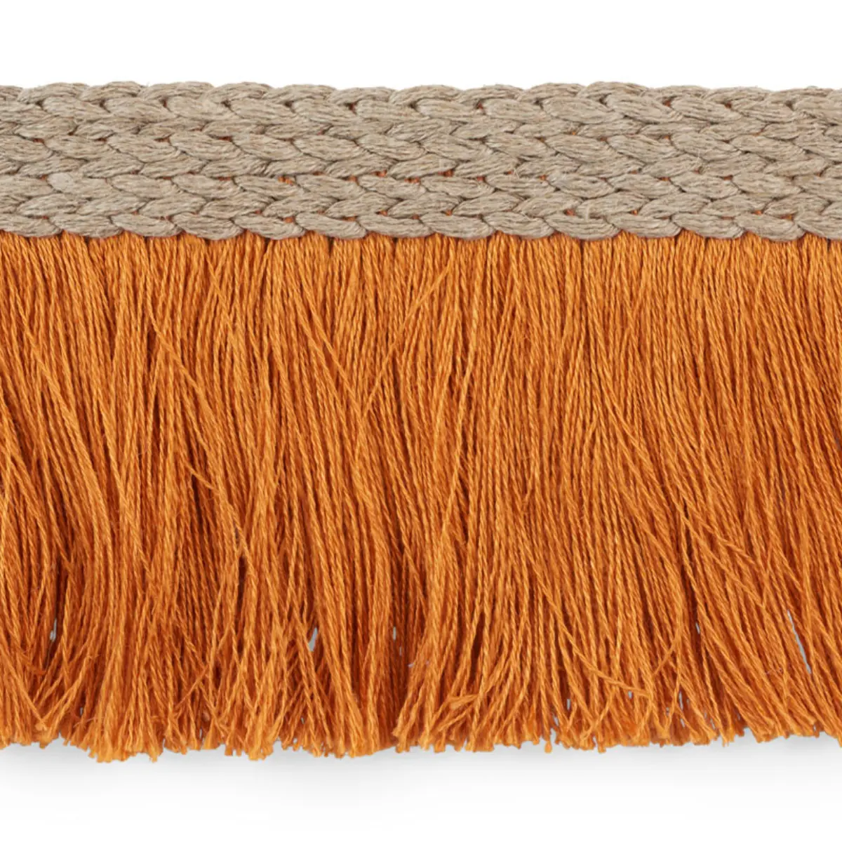 BRAIDED LINEN FRINGE_ ORANGE
